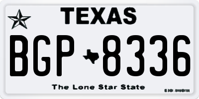 TX license plate BGP8336