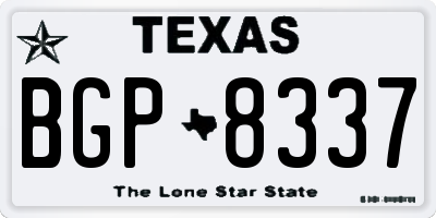 TX license plate BGP8337