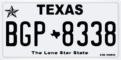 TX license plate BGP8338