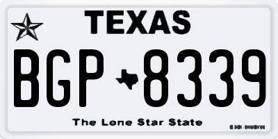 TX license plate BGP8339