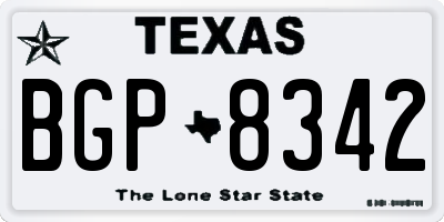 TX license plate BGP8342