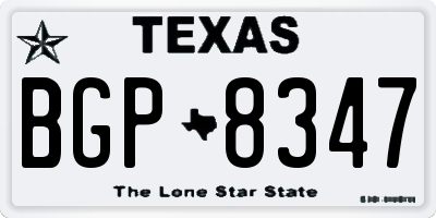 TX license plate BGP8347