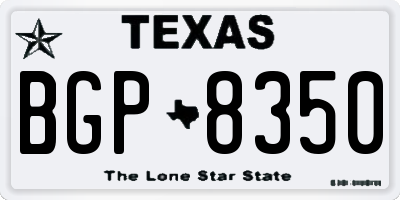 TX license plate BGP8350