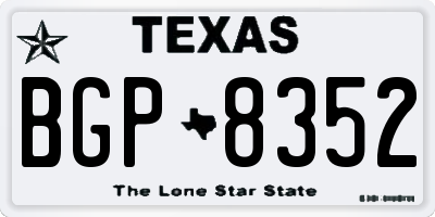 TX license plate BGP8352