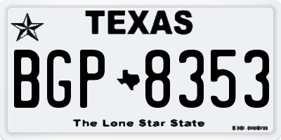 TX license plate BGP8353