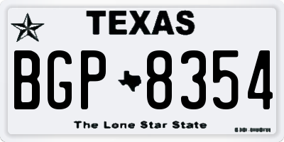 TX license plate BGP8354