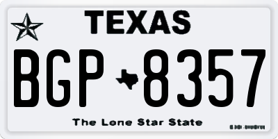 TX license plate BGP8357