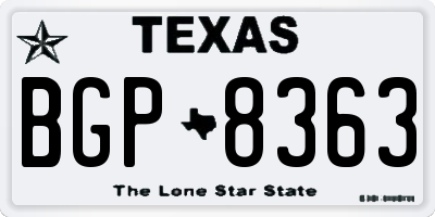 TX license plate BGP8363