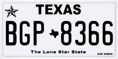 TX license plate BGP8366