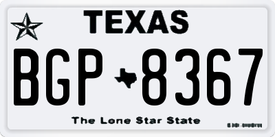 TX license plate BGP8367