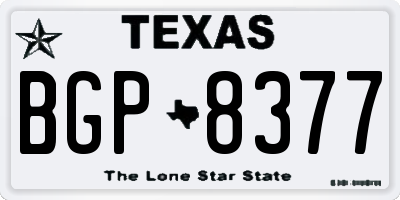 TX license plate BGP8377