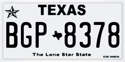 TX license plate BGP8378