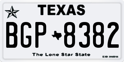 TX license plate BGP8382