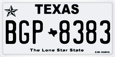 TX license plate BGP8383