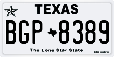 TX license plate BGP8389