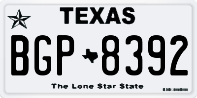 TX license plate BGP8392
