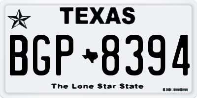 TX license plate BGP8394
