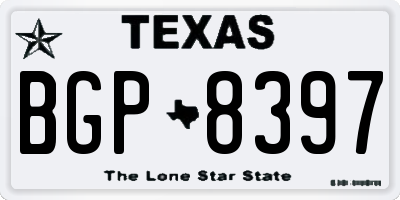 TX license plate BGP8397