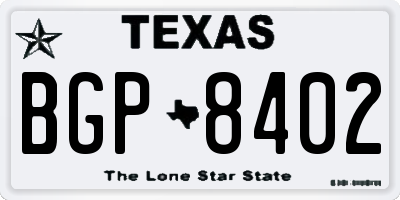 TX license plate BGP8402