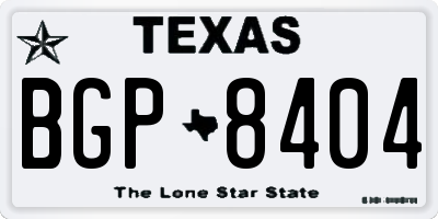 TX license plate BGP8404