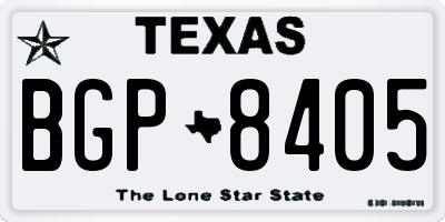 TX license plate BGP8405