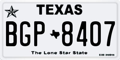 TX license plate BGP8407