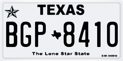 TX license plate BGP8410