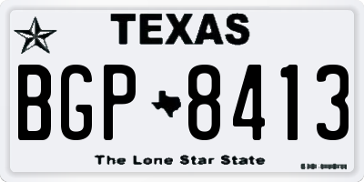 TX license plate BGP8413