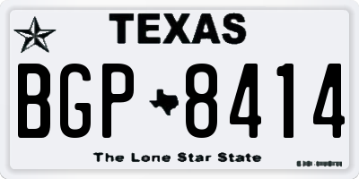 TX license plate BGP8414