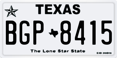 TX license plate BGP8415