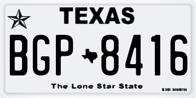 TX license plate BGP8416