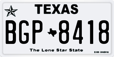 TX license plate BGP8418