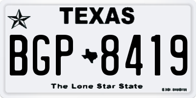 TX license plate BGP8419