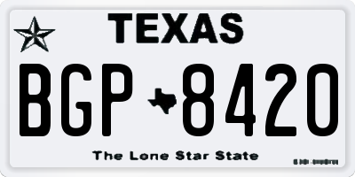 TX license plate BGP8420