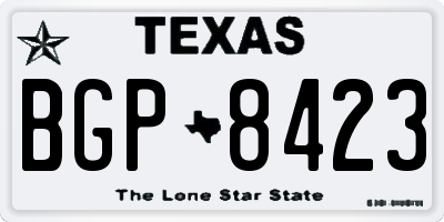 TX license plate BGP8423