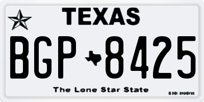 TX license plate BGP8425