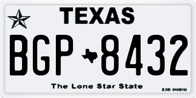 TX license plate BGP8432