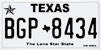 TX license plate BGP8434