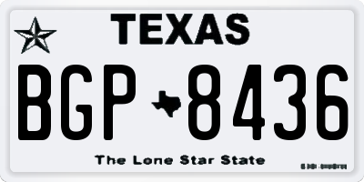 TX license plate BGP8436
