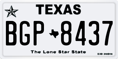 TX license plate BGP8437