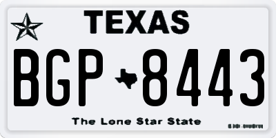 TX license plate BGP8443