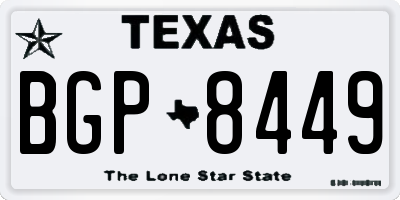 TX license plate BGP8449