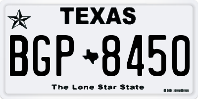 TX license plate BGP8450