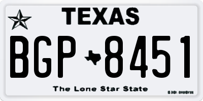 TX license plate BGP8451