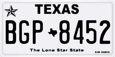 TX license plate BGP8452