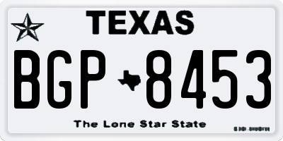 TX license plate BGP8453