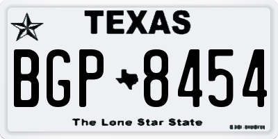 TX license plate BGP8454