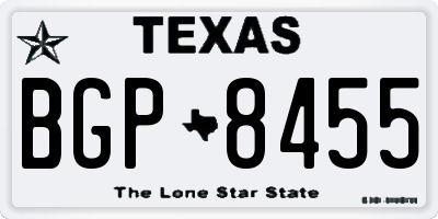 TX license plate BGP8455