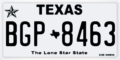 TX license plate BGP8463