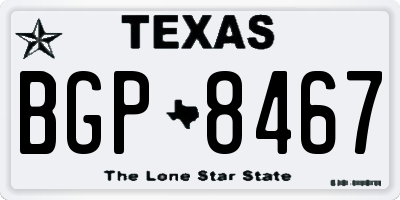 TX license plate BGP8467